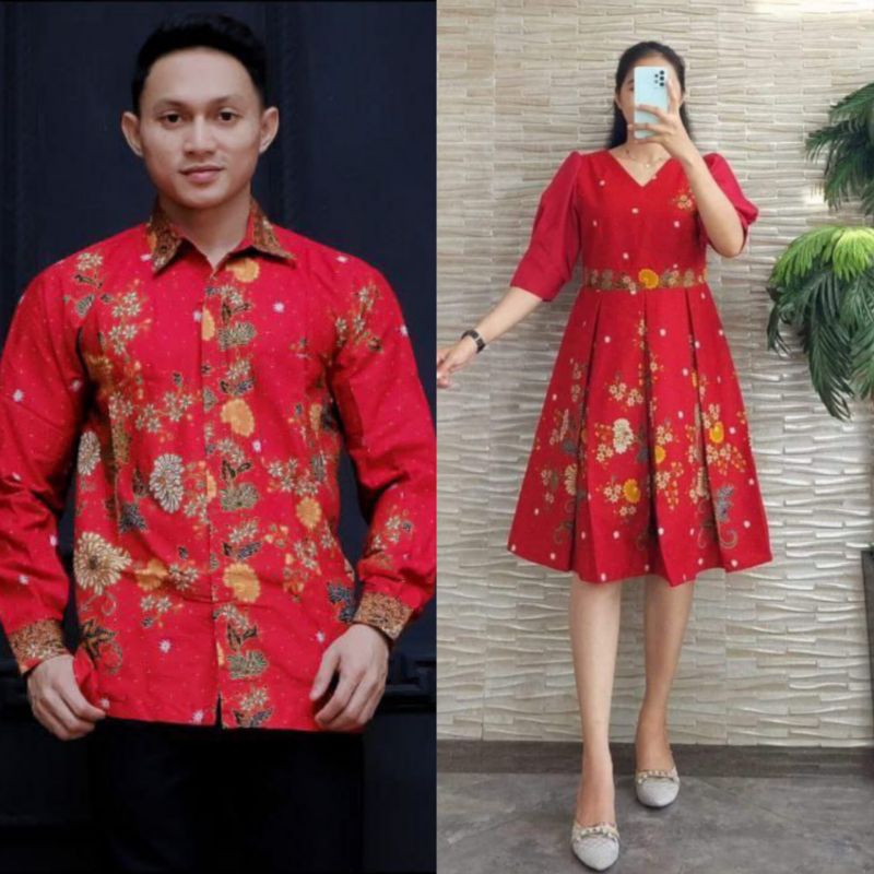 Couple dress BATIK katun primissima  COUPLE DRESS BATIK PENDEK