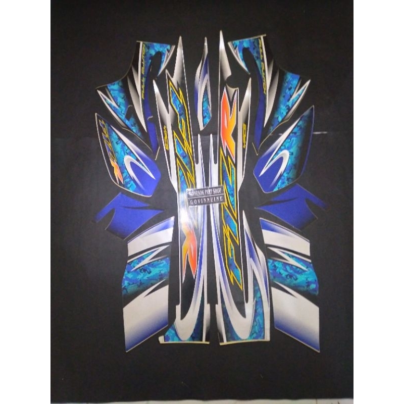 striping stiker sticker decal polet fizr f1zr 2005 biru putih ori asli nos