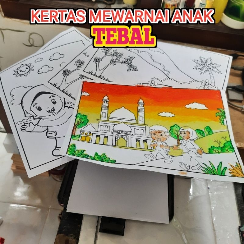 

kertas mewarnai anak, PAUD TK SD Dll. Bisa custom gambar