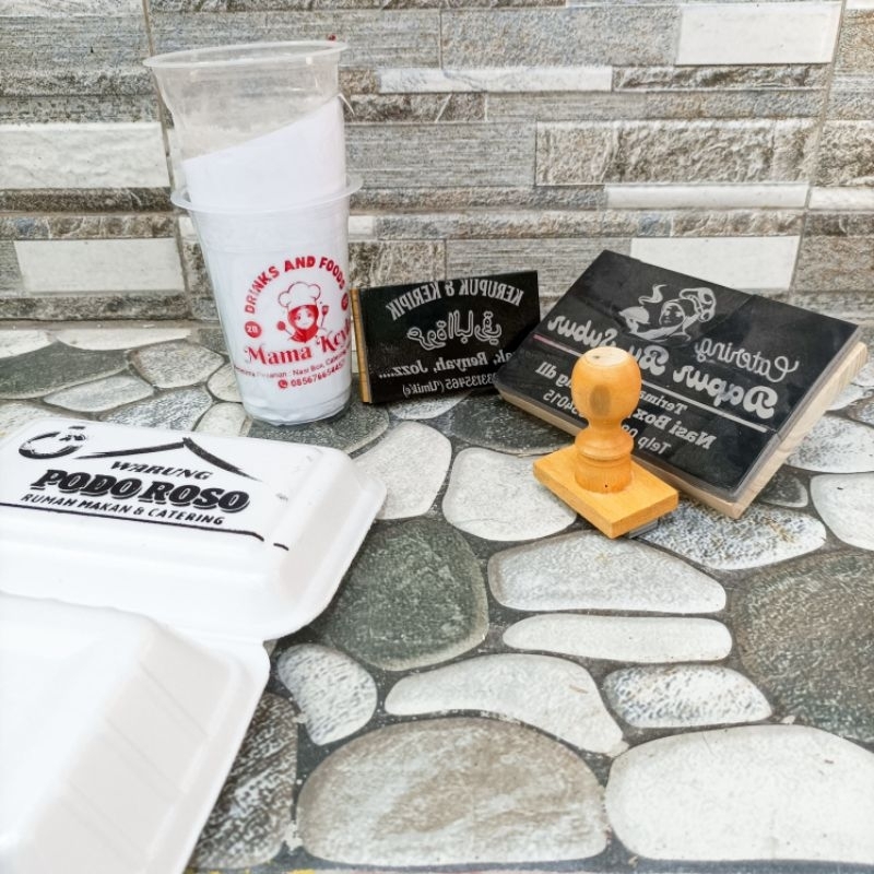 

stempel plastik permanen, Gratis tinta dan pembersih