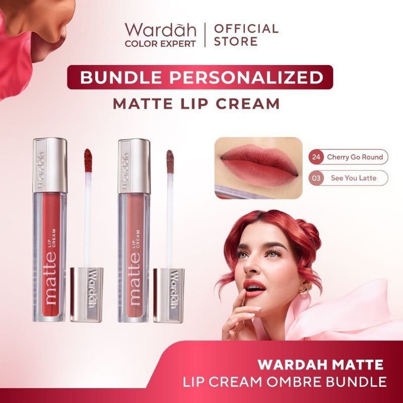 Ombre Wardah Exclusive Matte Lipcream/Paket 2 warna Ombre