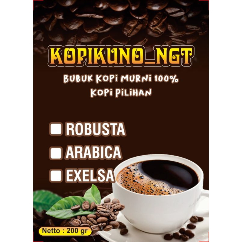 

KOPIKUNO_NGT. Kopi bubuk Robusta khas ngantang 200gr