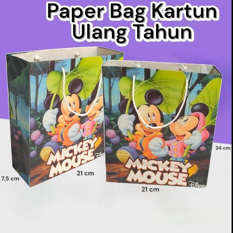 

Paper Bag Mickey Mouse Isi 12 pcs (Bisa custom gambar/nama toko)