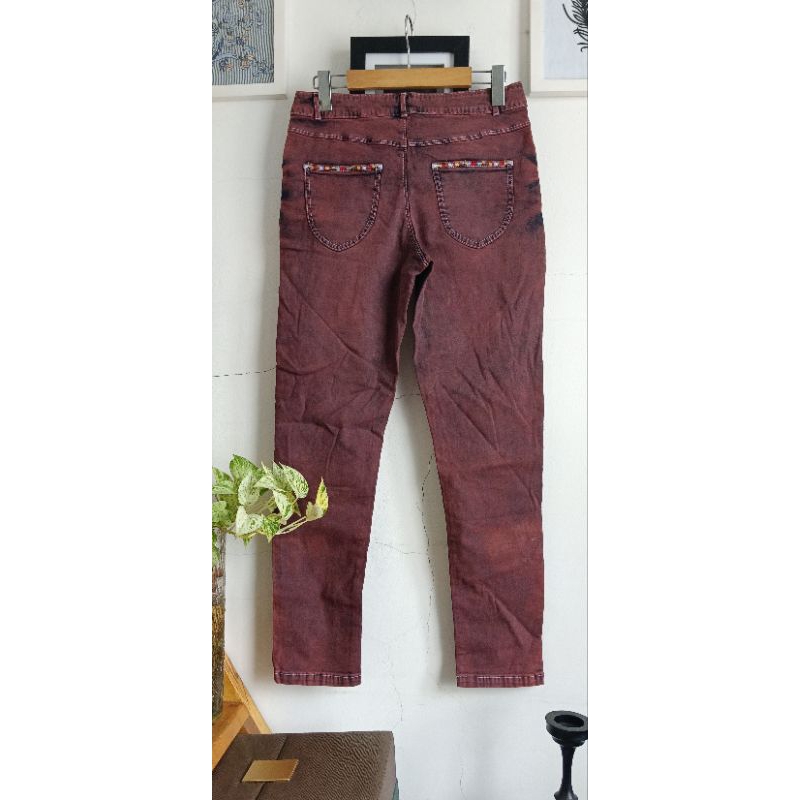 leulla Embro Denim Pants/Fade Rose/Stretch Denim Pant/Minimal Tresjolie Denim Pants