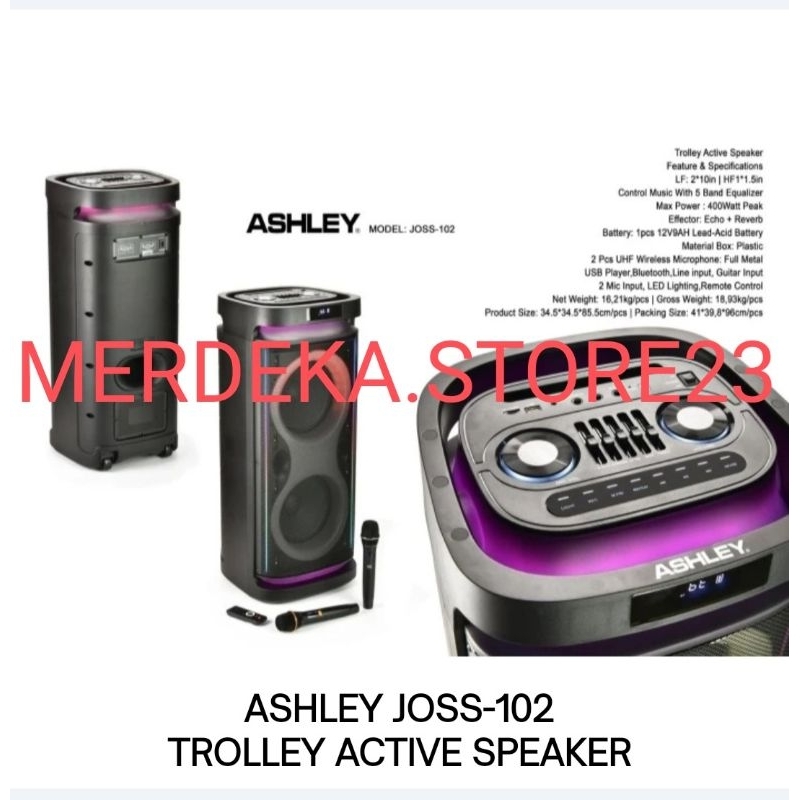 NEW ARRIVAL SPEAKER PARTYBOX ASHLEY JOSS-102 | ASHLEY JOSS102 | ASHLEY JOSS 102 TROLLEY ACTIVE SPEAK