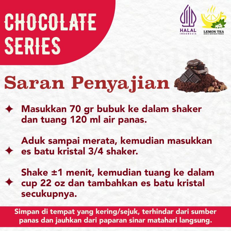 

Ay00! Minuman Bubuk instan DARK CHOCOLATE 1000gr Halal Bpom