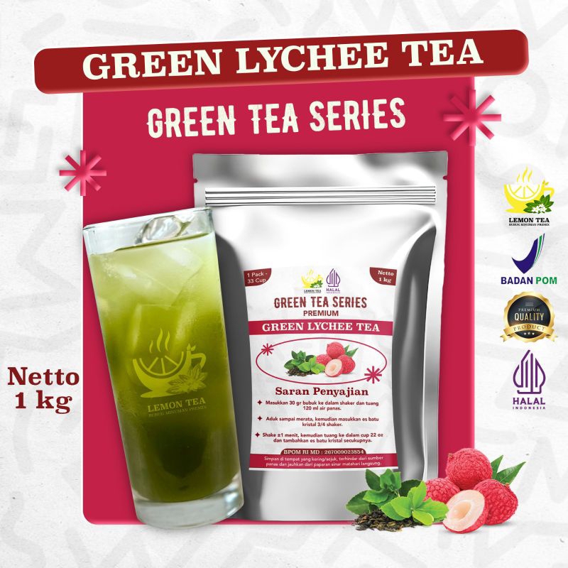

MINUMAN BUBUK INSTAN GREEN LYCHEE TEA 1KG HALAL BPOM