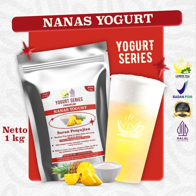 

Bubuk Minuman NANAS YOGURT 1000gr Halal Bpom