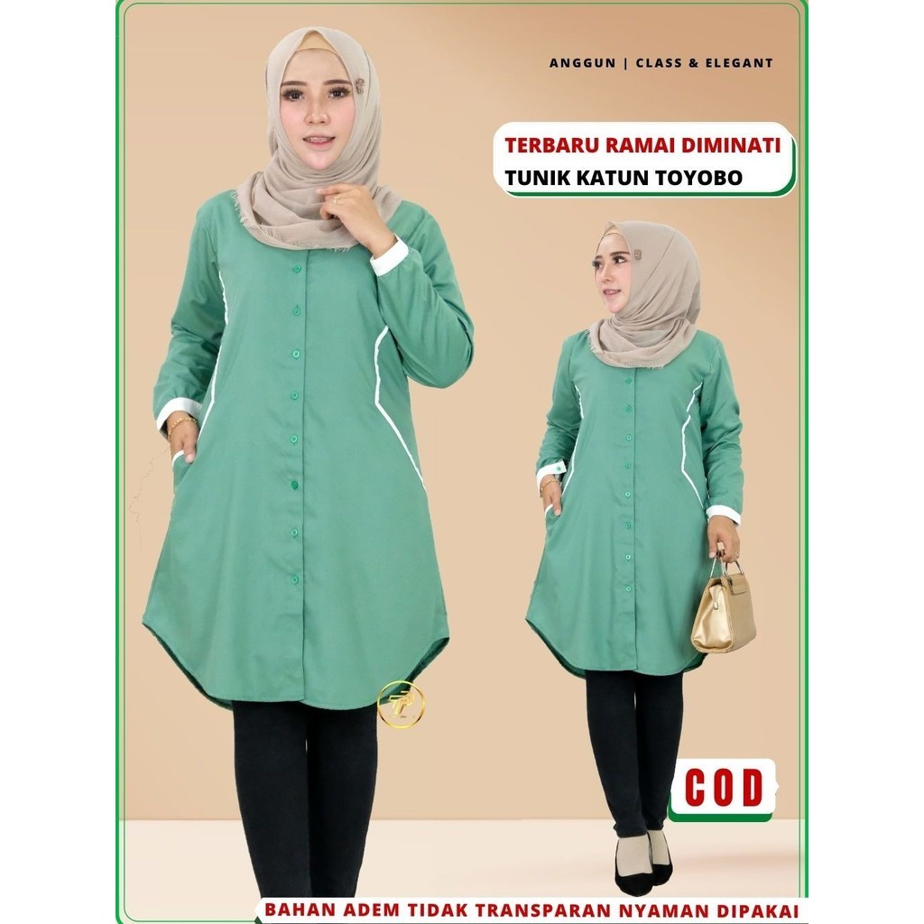 Baju Atasan Tunik Tunic Polos Wanita Remaja Bahan katun Toyobo Premium Busui Santri Putri A9