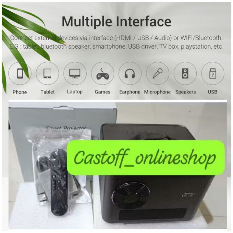 Like New - Smart Projector Ezzrale EZR2+ Youtube 1080P 5GWiFi Netflix - Black Digital Focus