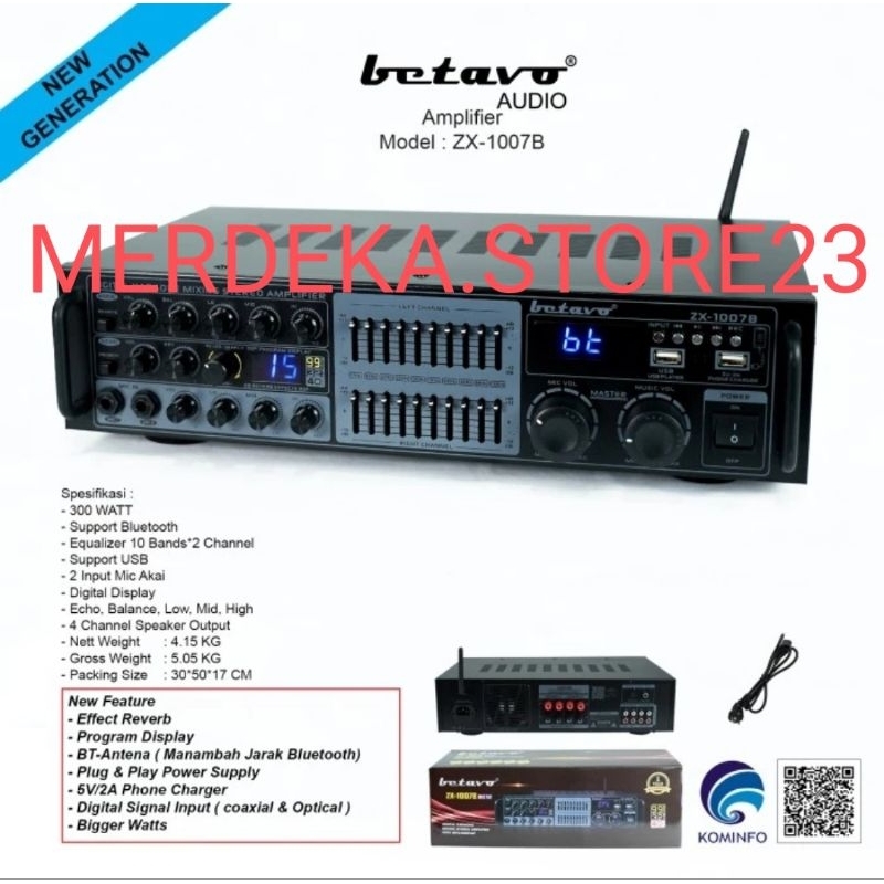 AMPLI / AMPLIFIER BETAVO ZX-1007B NEW / BETAVO ZX 1007B NEW / BETAVO ZX 1007 B NEW DIGITAL KARAOKE M