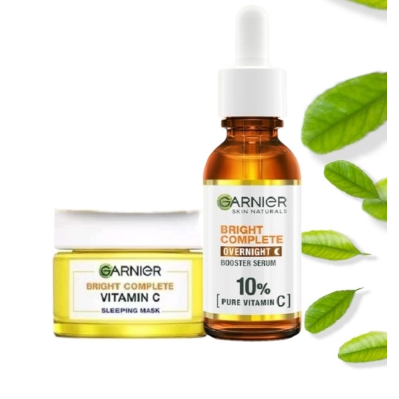 (PAKET HEMAT SKIN CARE GARNIER MALAM)Garnier Bright Complete Serum Over night 30ml dan Garnier Brigh