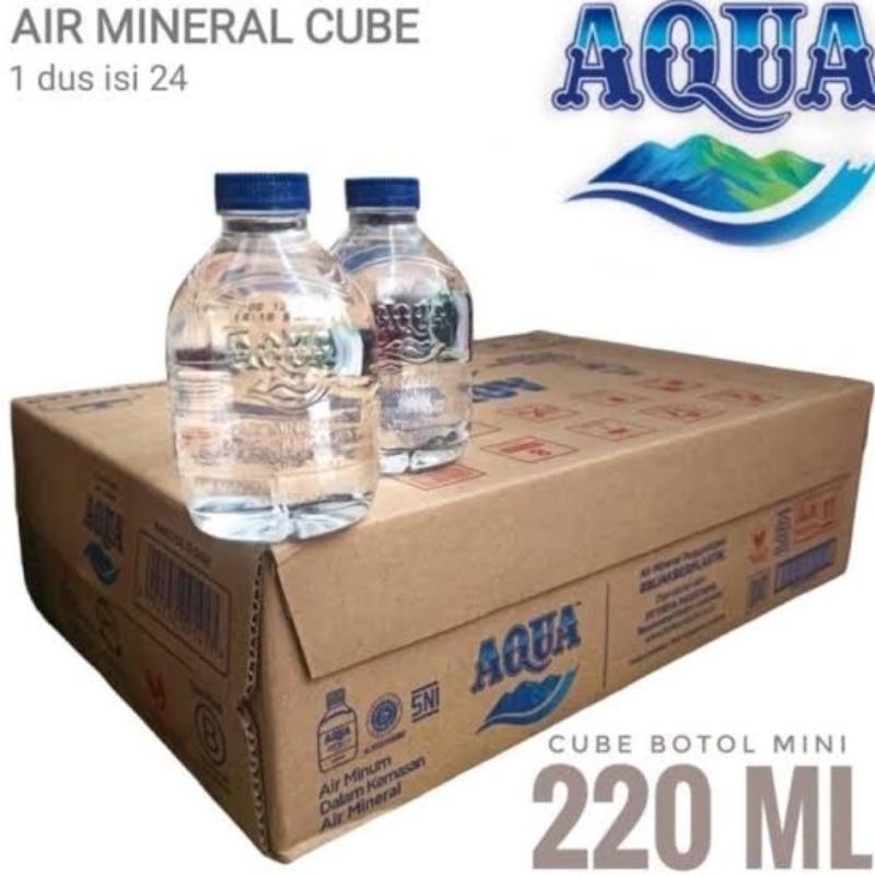 

Aqua botol mini Cube 220ml 1dus (24pcs)