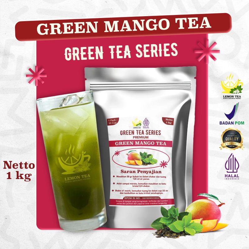 

MINUMAN BUBUK INSTAN GREEN MANGO TEA 1KG HALAL BPOM