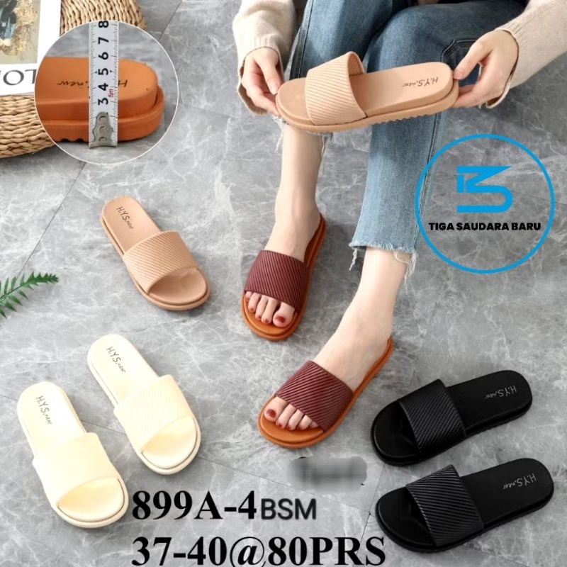 sandal HYS new 899 A SELOP GASRING sandal jelly wanita motif garis garis