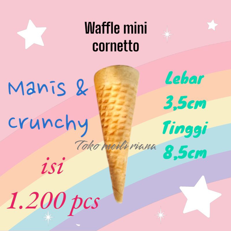 

waffle mini cornetto 1.200 pcs wafle small wafle datar kecil sugar cone kon eskrim kon es krim murah wafle datar contong eskrim ice cream wadah eskrim