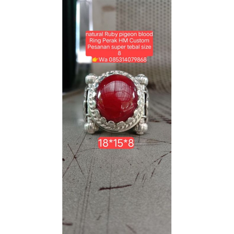 ruby burma pigeon blood ring perak HM custom