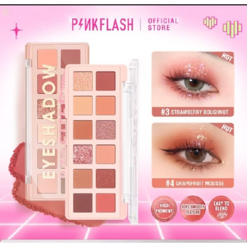 PINKFLASH 12 Shades Eyeshadow palette hight pigment fine / Eyeshadow PinkFlash