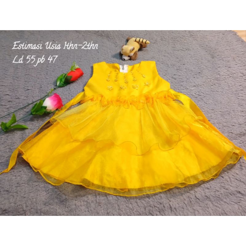 Preloved Gaun Anak/Dress Anak Pesta Mewah Usia Bulanan-3thn