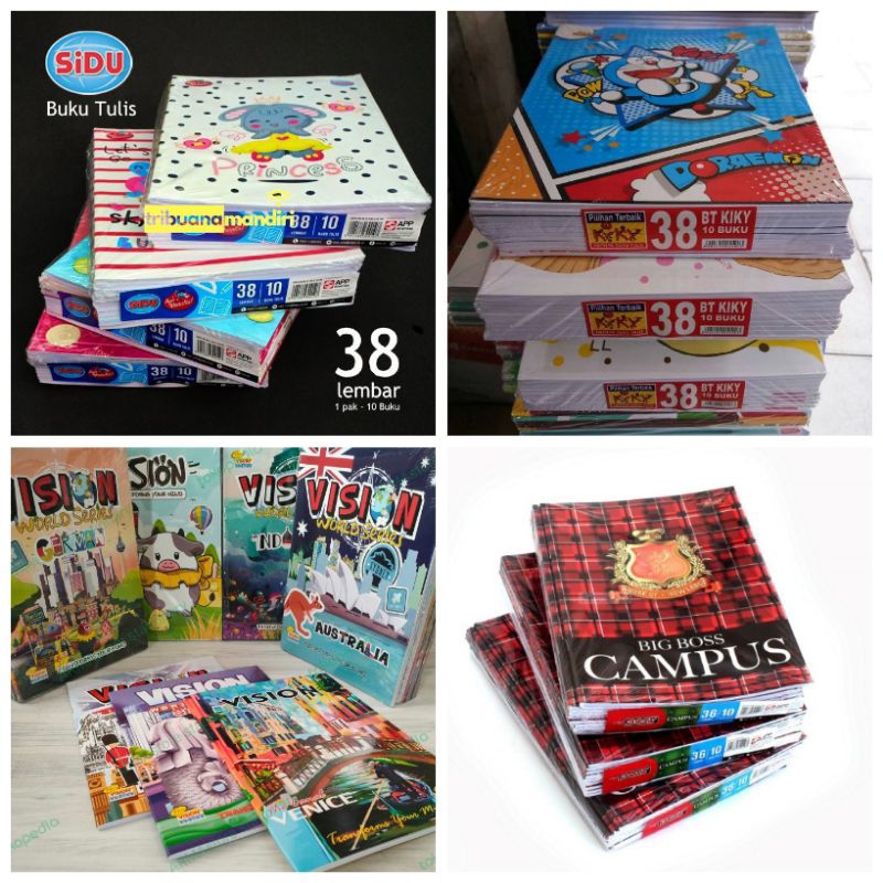 

Buku Tulis SIDU || KIKY || VISION || CAMPUS 10pcs x 12pack