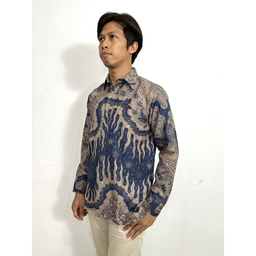 MARGARIA BATIK - Kemeja Batik Pria Lengan Panjang Bahan Dobby - Atasan Blus Dobby Batik Wanita - Bay