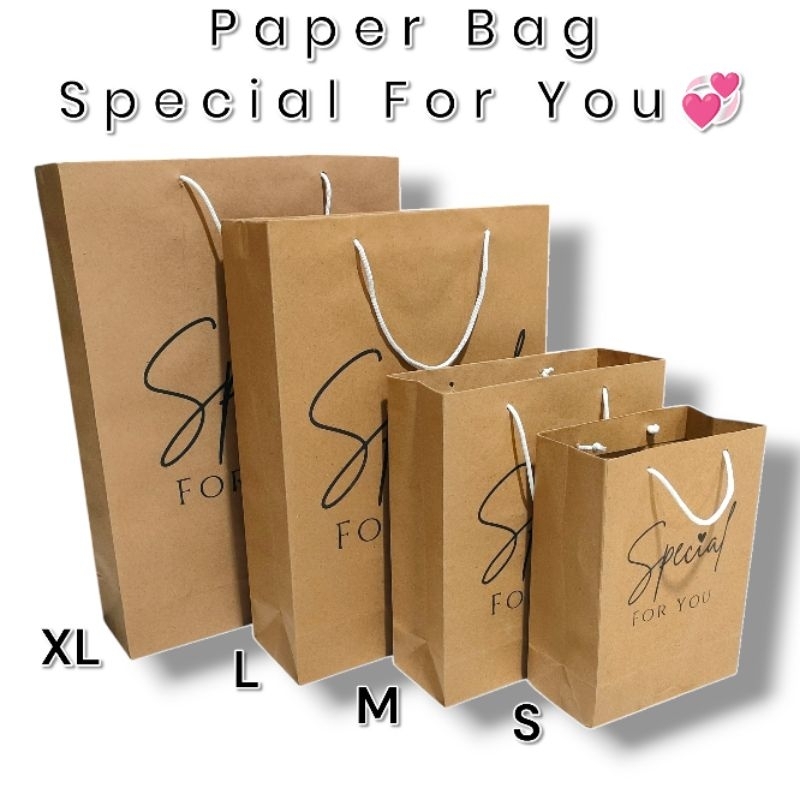 

Grosir/satuan Paper Bag Kado Special For You Cokelat/Hitam S-M-L-XL-2L