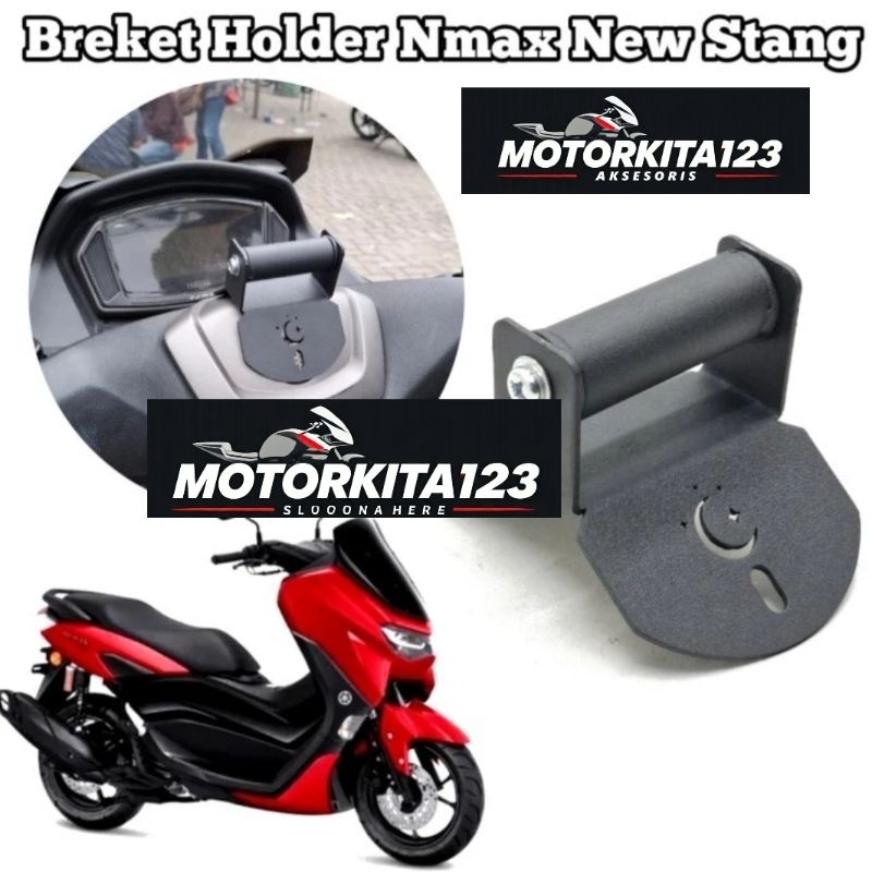 BREKET HOLDER HP GPS MOTOR YAMAHA NMAX NEW BRAKET BRACKET N-MAX NEW BAHAN plat BESI ready holder ORI