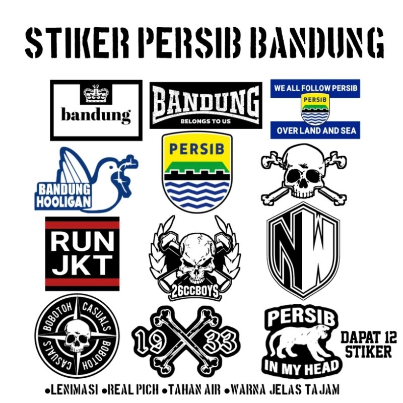 

sticker persib bobotoh 12sticker/12 sticker pack