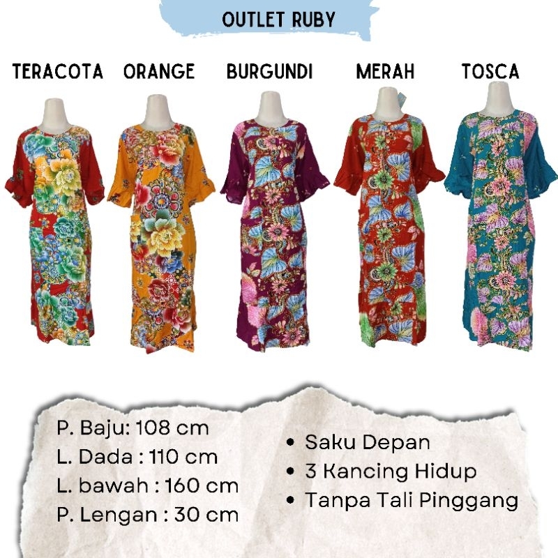 daster kencana ungu lengan pendek label biru