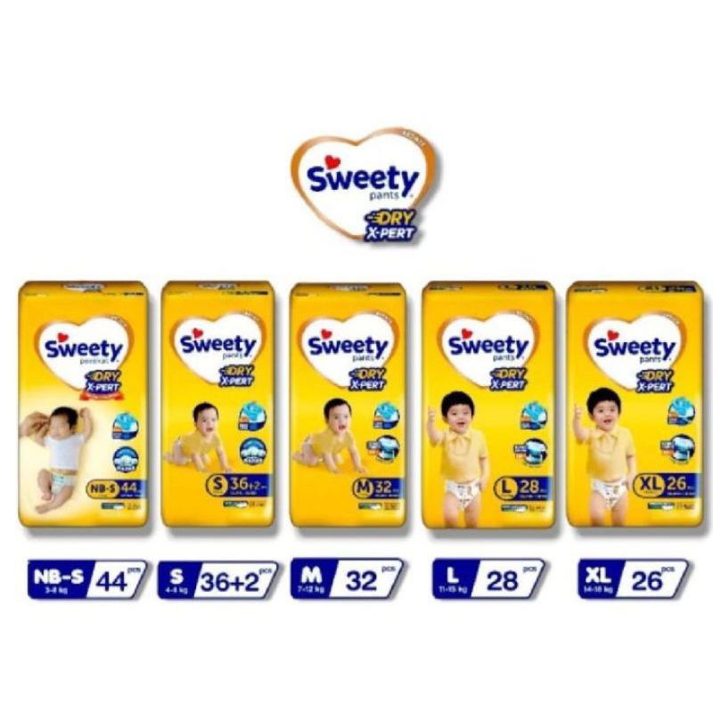 Pampers Sweety Bronze Dry X-Pert Popok Perekat Bayi NB-S 44 Pcs | Popok Celana Bayi S 38 Pcs | M 32 