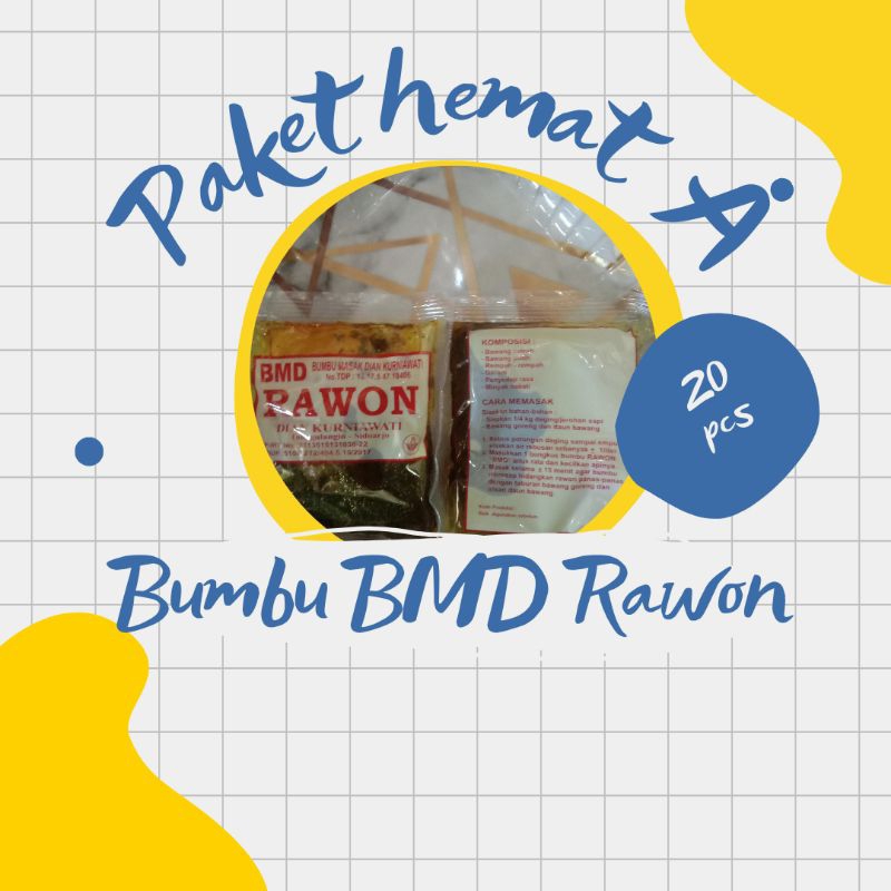 

Paket hemat Bumbu masak instan Rawon merek BMD