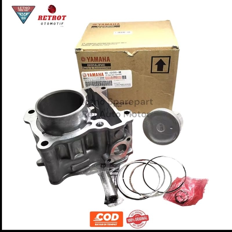 Block Seher Yamaha Vixion Old Plush Piston Ring Bosh Piston Kode 3C1 Original YGP