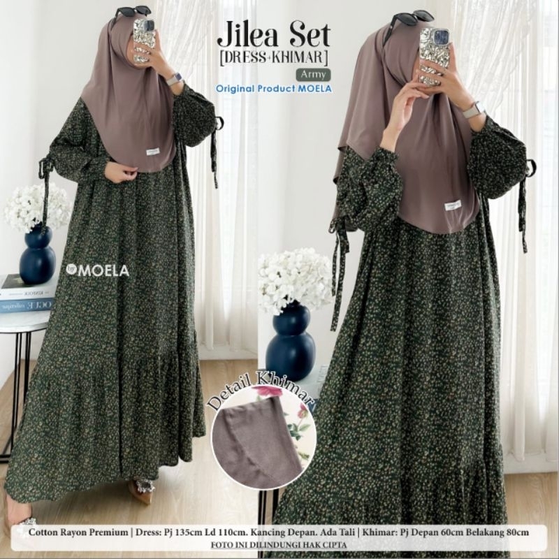 MIDI DRESS DEWASA LALMA JILEA SET HIJAB BY MOELA