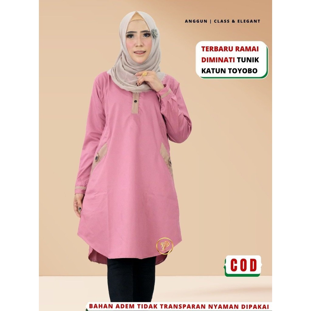 BESTPROMO BAJU ATASAN TUNIC TUNIK WANITA TERBARU KEKINIAN SANTRI PUTRI BAHAN KATUN TOYOBO PREMIUM
