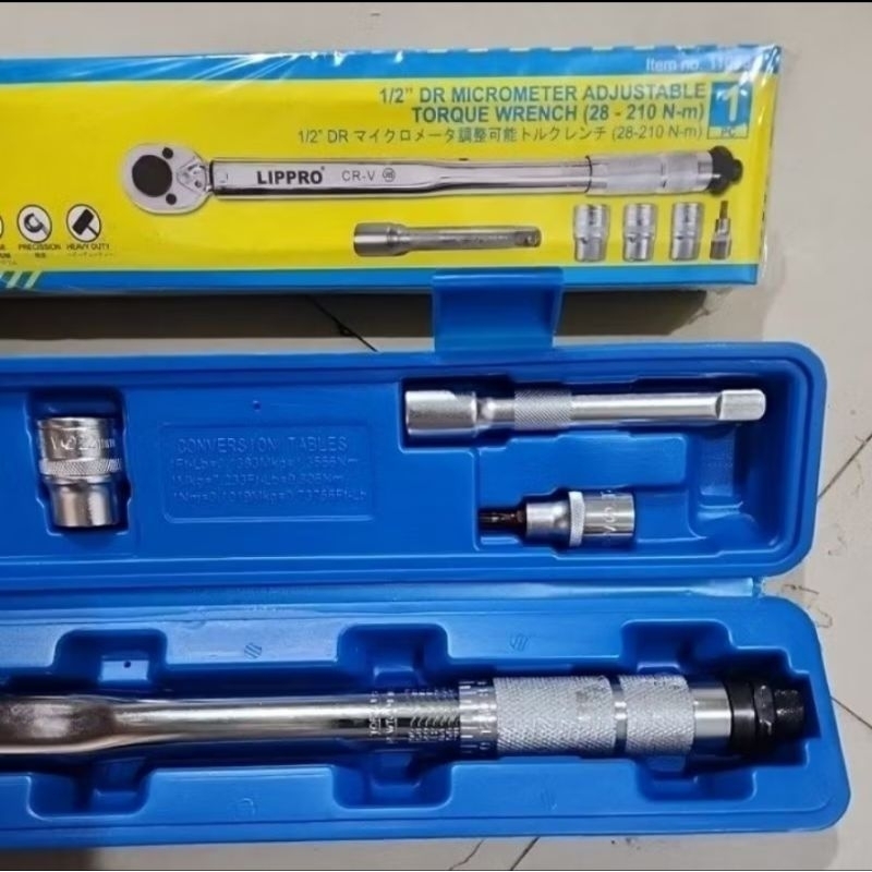 New KUNCI TORSI LIPPRO 1/2 INCHI 28-210 NM / TORQUE WRENCH LIPPRO GAGANG KUNCI MOMEN LIPPRO 28 - 210