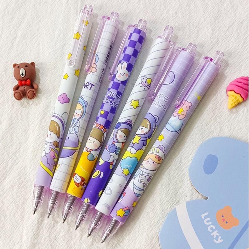 

Pulpen Gel Pena Motif Cartoon Pulpen Pelajar dan Kantor Pena Purple Series