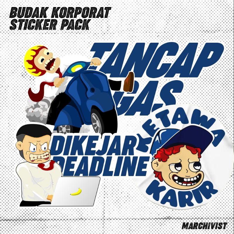 

Sticker Pack [Paket Stiker] - Budak Korporat Series [ 3pcs ]