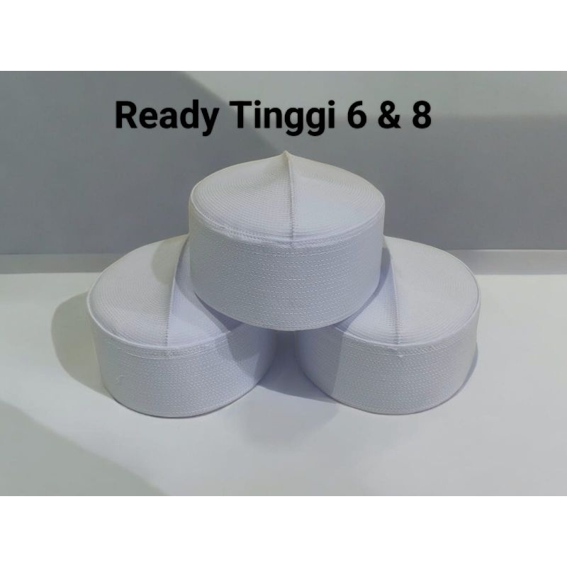 Peci Kalbut Batok Putih Kopiah Haji Putih Songkok Tinggi 6,8