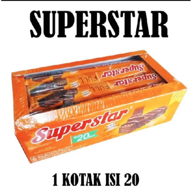 

wafer coklat superstar superman 1 kotak 20 pcs