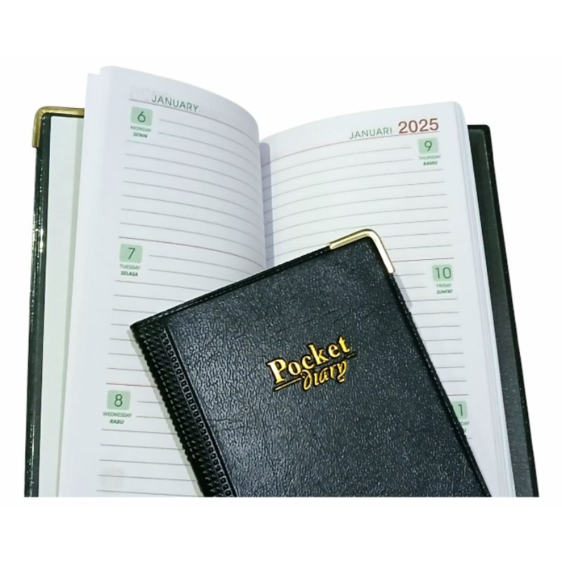 

POCKET DIARY 2025 / NOTEBOOK / DIARY BOOK / BUKU JURNAL / AGENDA MINI 2025 (17.3 X 9 CM)