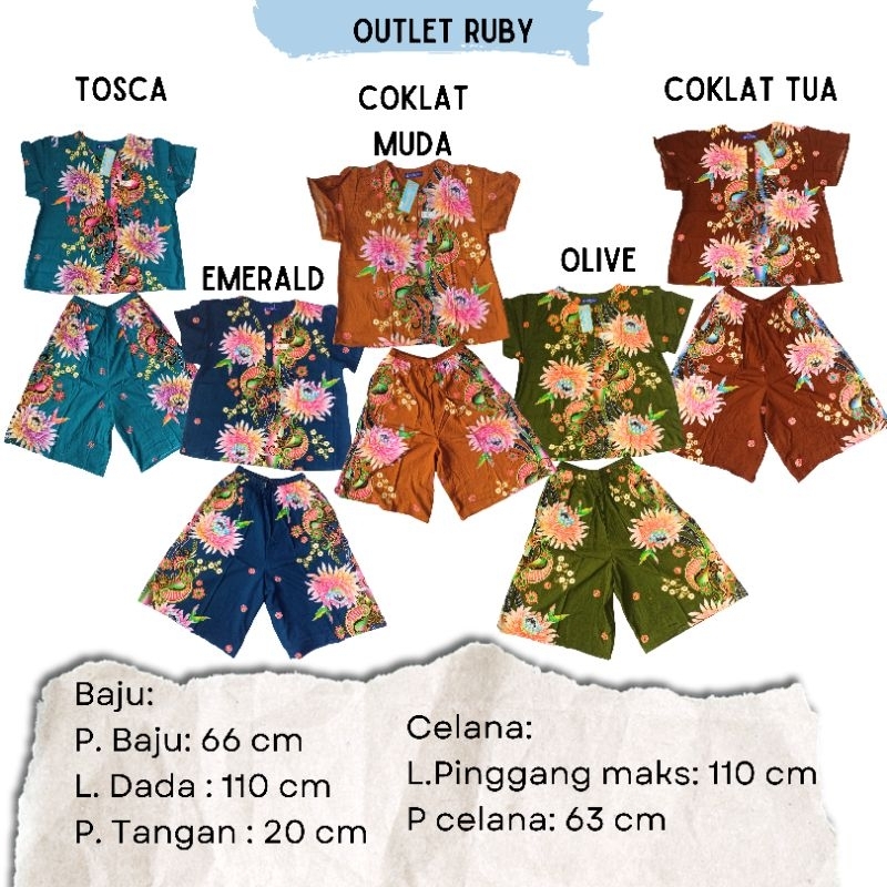 setelan celana  pendek kencana ungu all size