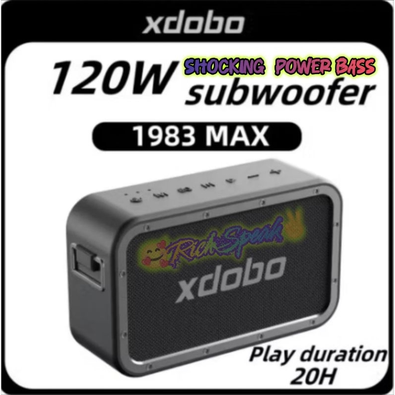 XDOBO 1983 MAX 120W RMS EXCELLENT DEEP BASS SPEAKER BLUETOOTH 5.3 IPX5 WATERPROOF