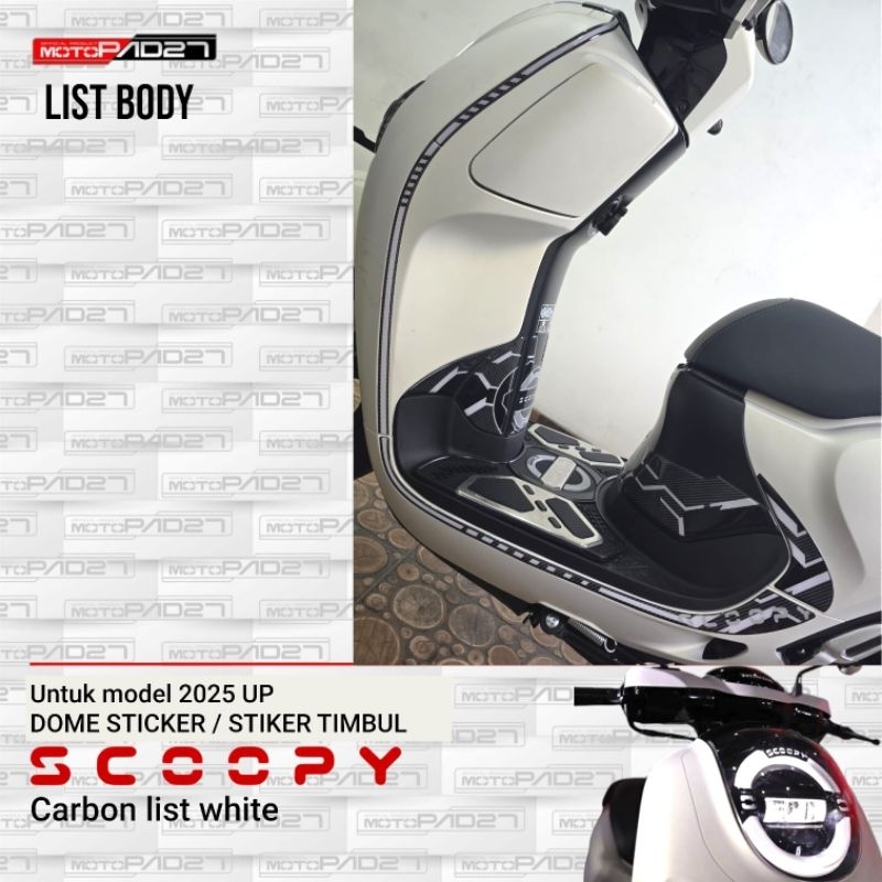 Sticker Timbul List body bodi samping kanan kiri Motor Honda Scoopy New tahun 2025 Stiker Deck pad s