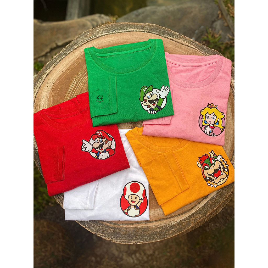 Theeve KAOS LENGAN PANJANG SUPER MARIO BROS I Atasan Korea Anak dan Dewasa Wanita Bahan Katun Lucu M