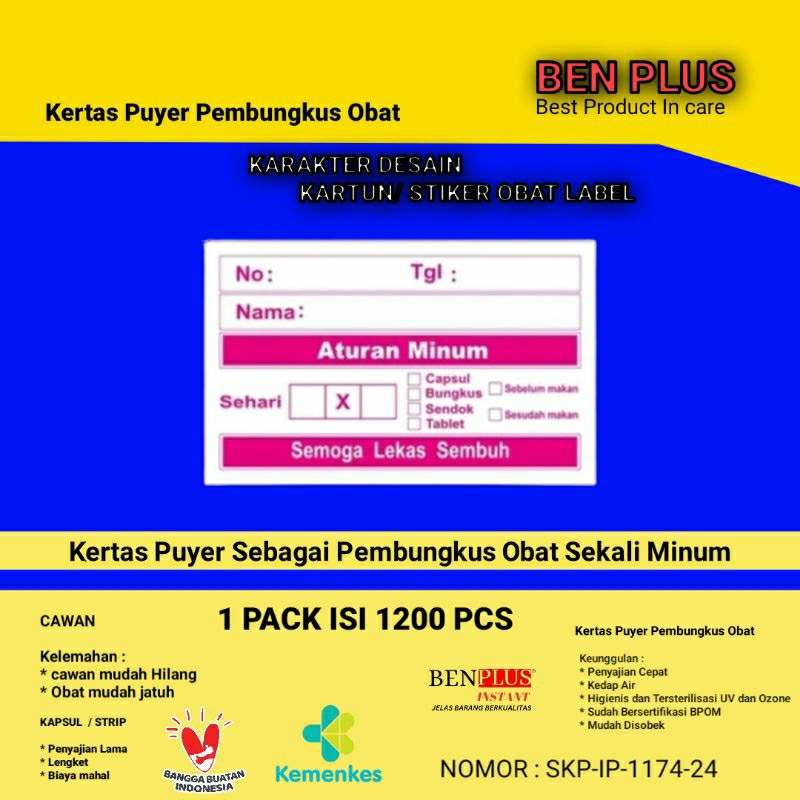 

Label Stiker Obat isi 84 pcs