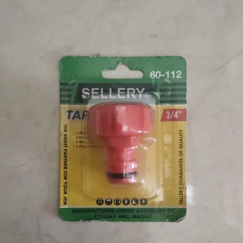 Sellery 60-112 Tap Adaptor 3/4 inch Sambungan Selang Jet Steam Air Mesin Cuci Mobil Motor Original