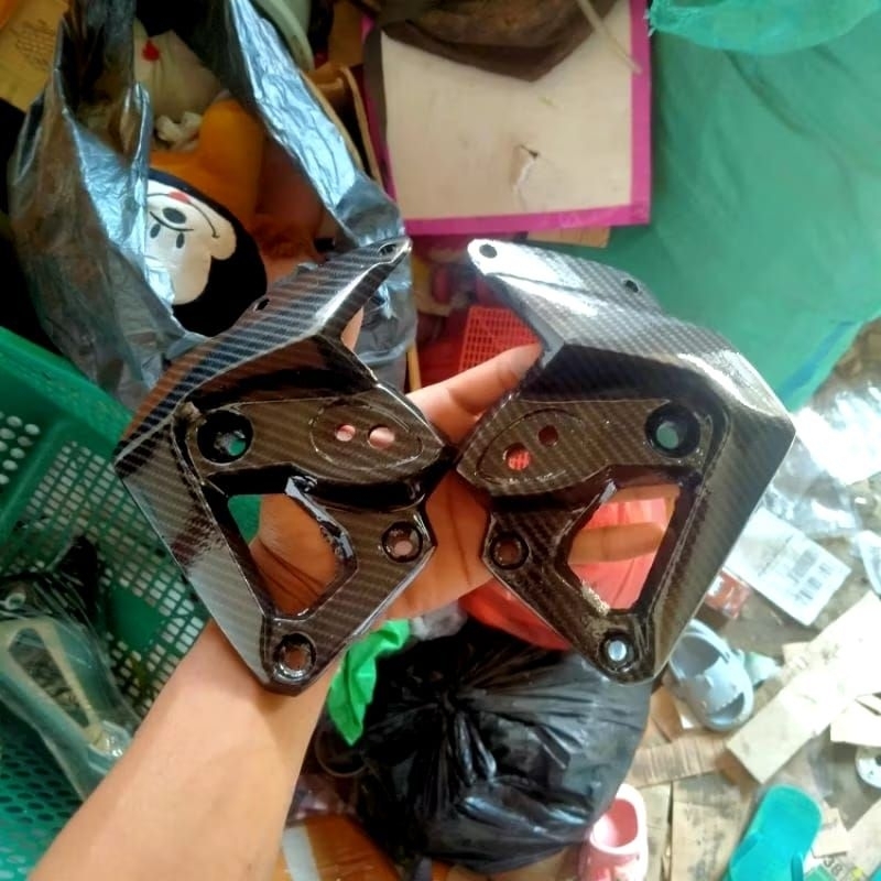 Kupingan lampu depan visor barong tiger breket visor kaca depan Tiger pnp Megapro carbon forged WTP