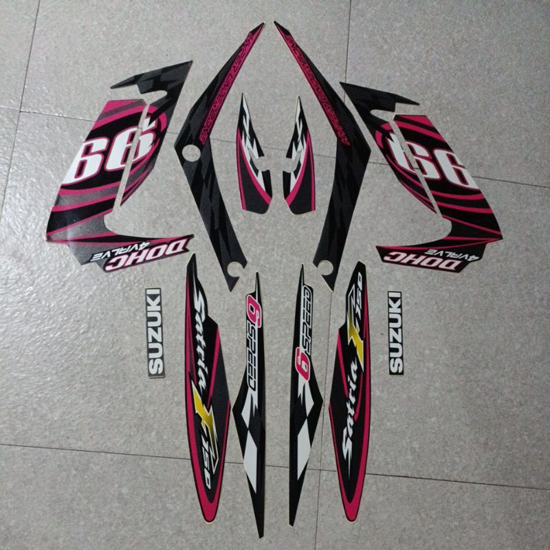 striping satria FU 2012 hitam pink original
