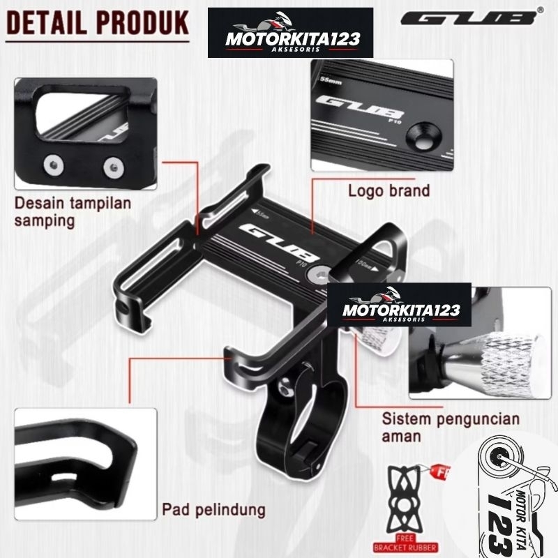 Holder HP GPS Maps GUB P10 Dudukan Handphone untuk Sepeda dan Stang Motor Honda BEAT STREET CB150R P