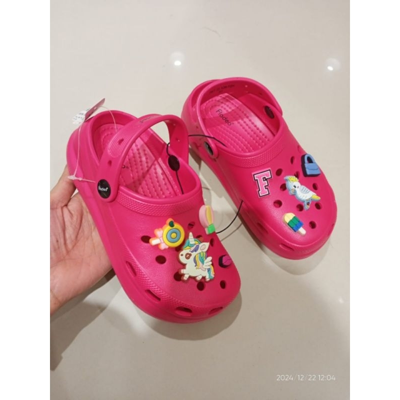 Fladeo kids Crocs Sandal Anak Perempuan dengan Hiasan